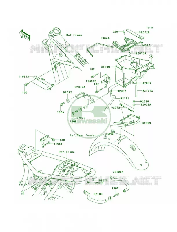 Frame Fittings Kawasaki MOTOS 650 2001 W650  EJ650-A3
