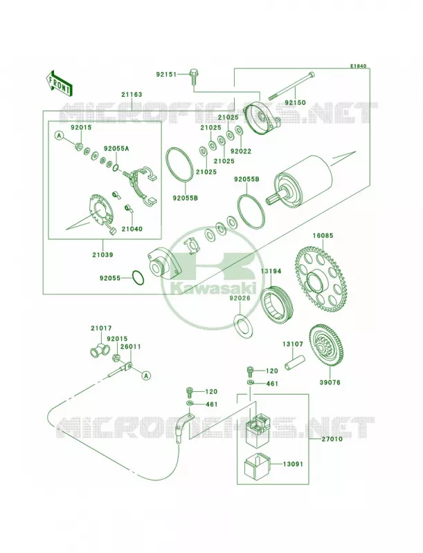 Starter Motor Kawasaki MOTOS 650 2001 W650  EJ650-A3