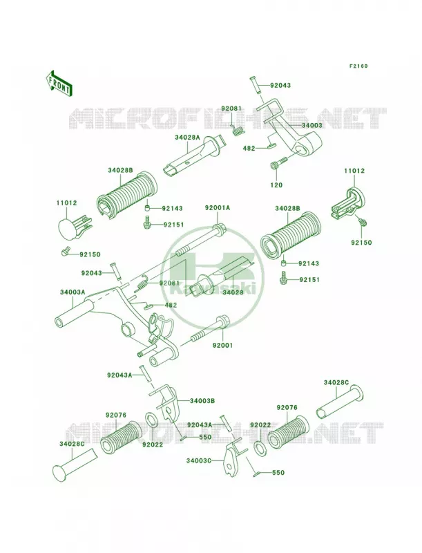 Footrests Kawasaki MOTOS 500 2001 Vulcan 500 LTD  EN500-C6