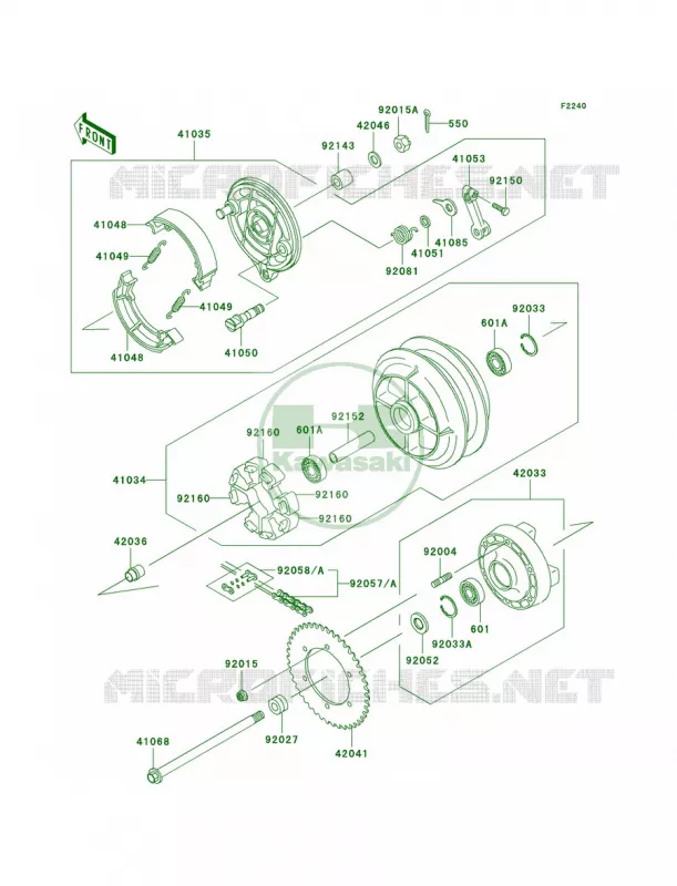 Rear WheelChain Kawasaki MOTOS 500 2001 Vulcan 500 LTD  EN500-C6