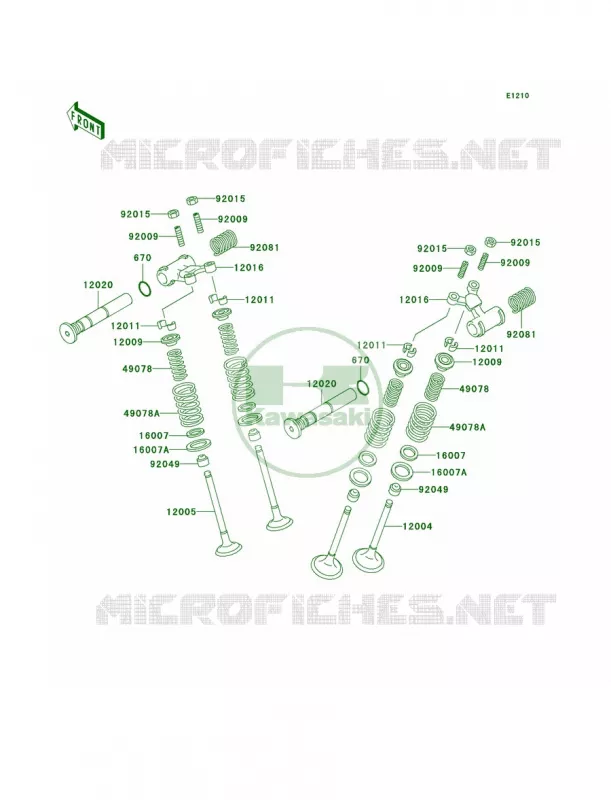 Valves Kawasaki MOTOS 500 2001 Vulcan 500 LTD  EN500-C6