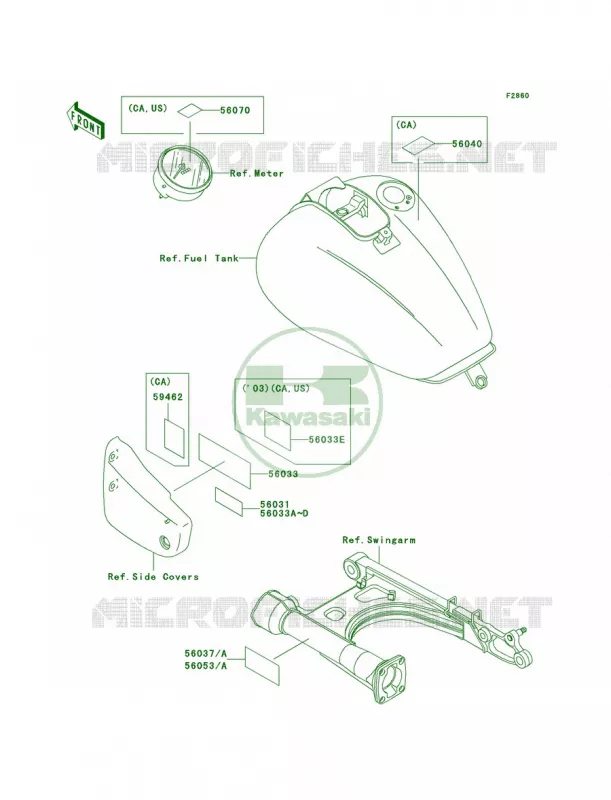 Labels Kawasaki MOTOS 1500 2001 Vulcan 1500 Classic  VN1500-E4