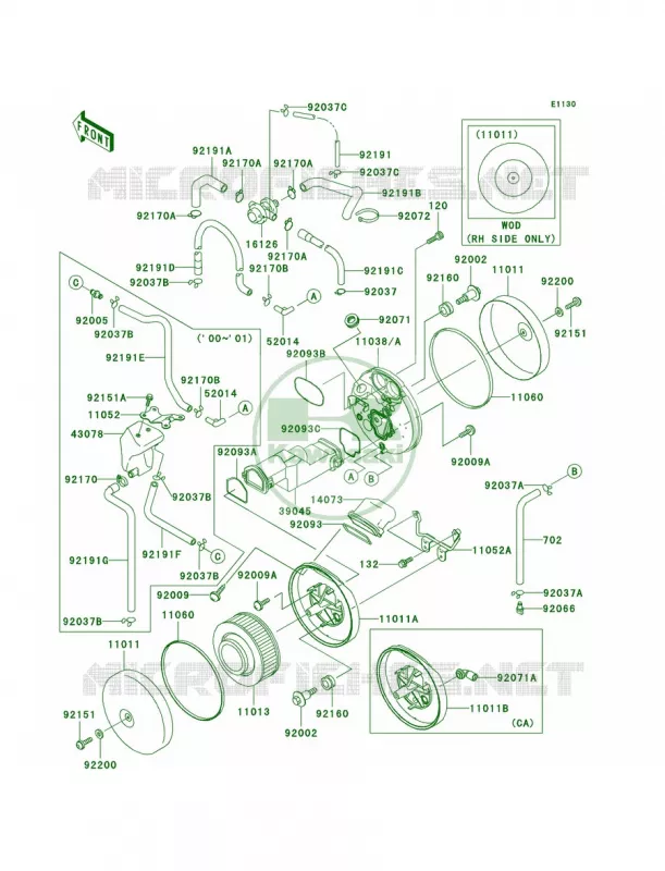 Air Cleaner Kawasaki MOTOS 1500 2001 Vulcan 1500 Classic Fi  VN1500-N2