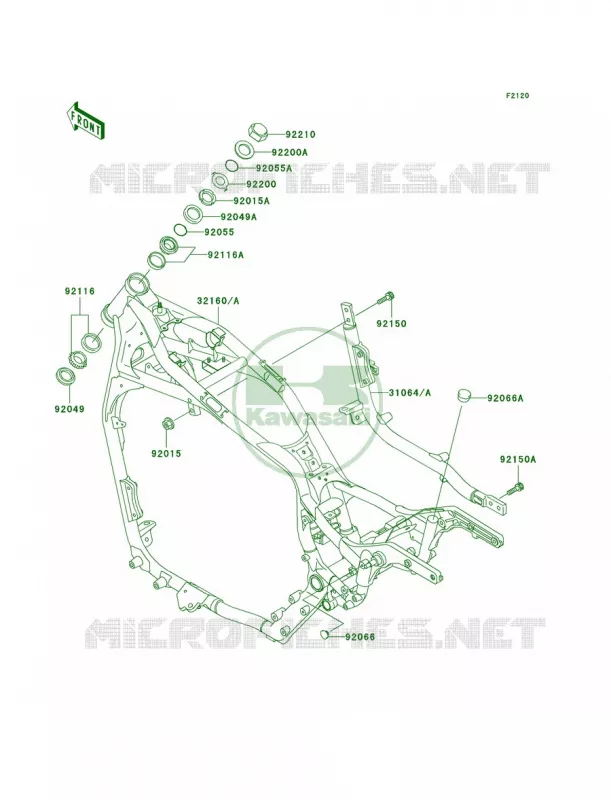 Frame Kawasaki MOTOS 1500 2001 Vulcan 1500 Classic Fi  VN1500-N2