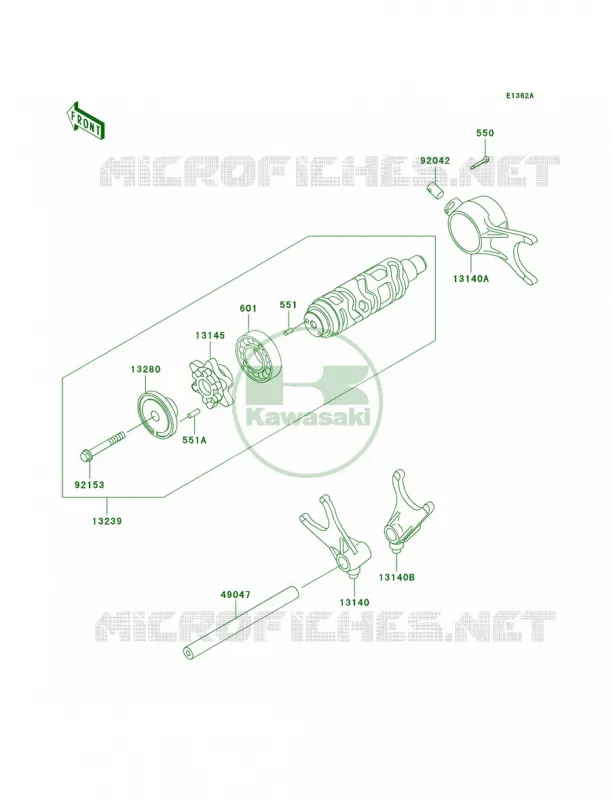 Gear Change DrumShift Forks Kawasaki MOTOS 1500 2001 Vulcan 1500 Drifter  VN1500-R1
