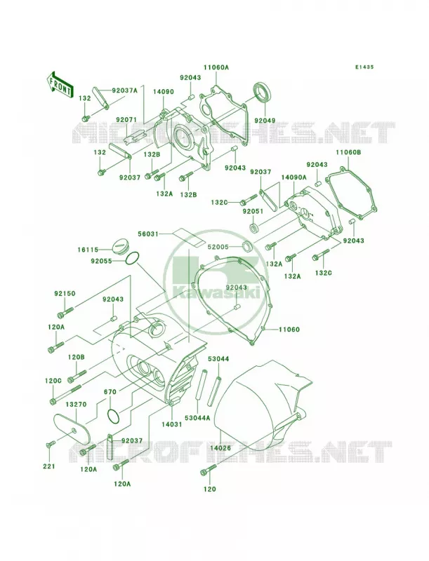Left Engine Covers Kawasaki MOTOS 800 2001 Vulcan 800  VN800-A7