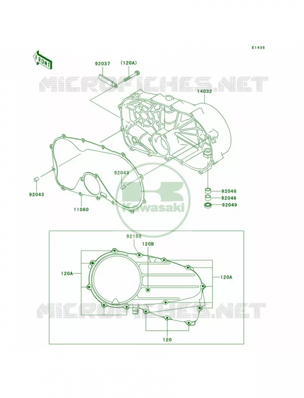 Right Engine Covers Kawasaki MOTOS 800 2001 Vulcan 800  VN800-A7