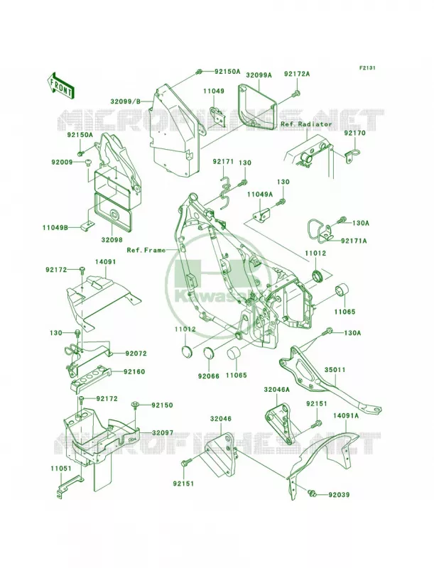 Frame Fittings Kawasaki MOTOS 800 2001 Vulcan 800 Drifter  VN800-E1