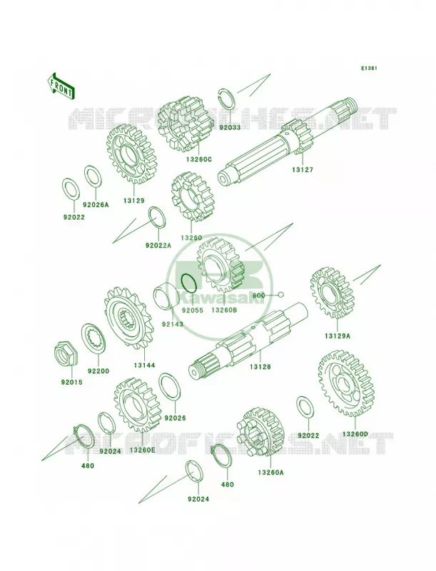 Transmission Kawasaki MOTOS 800 2001 Vulcan 800 Drifter  VN800-E1