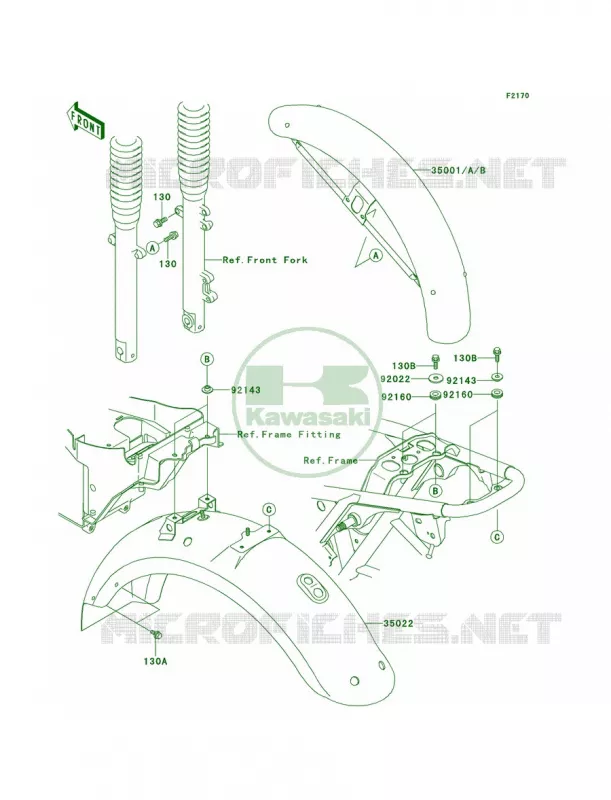 Fenders Kawasaki MOTOS 650 2000 W650  EJ650-A2