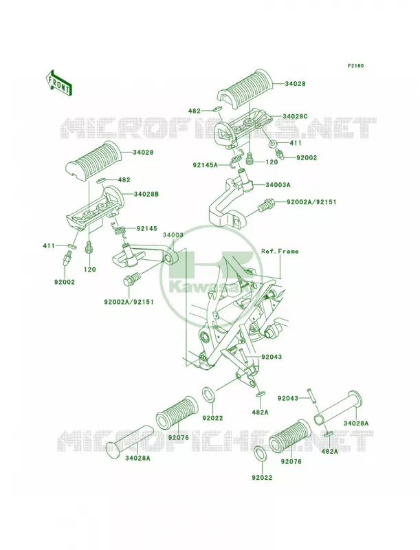 Footrests Kawasaki MOTOS 650 2000 W650  EJ650-A2