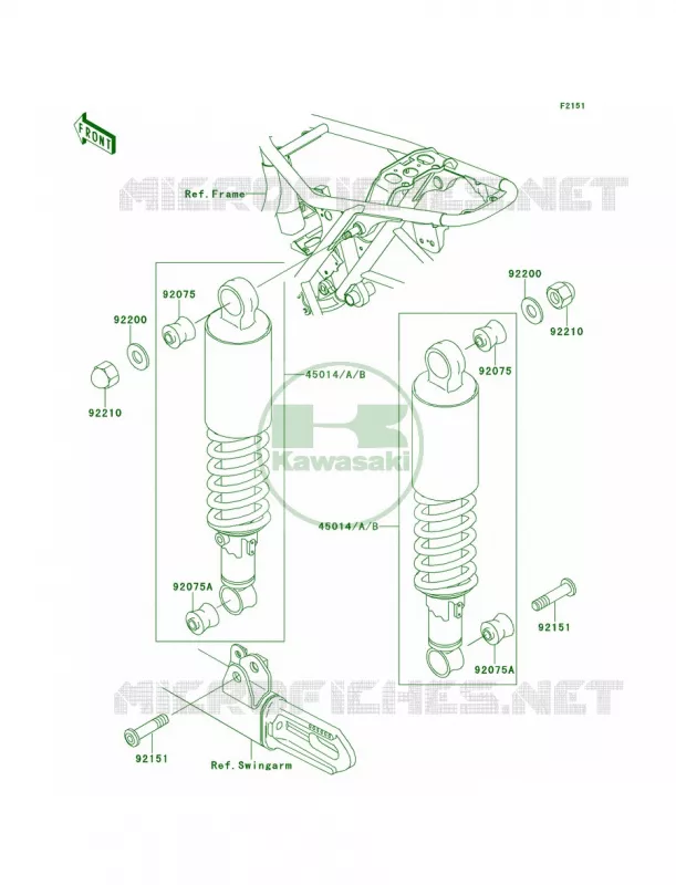 SuspensionShock Absorber Kawasaki MOTOS 650 2000 W650  EJ650-A2