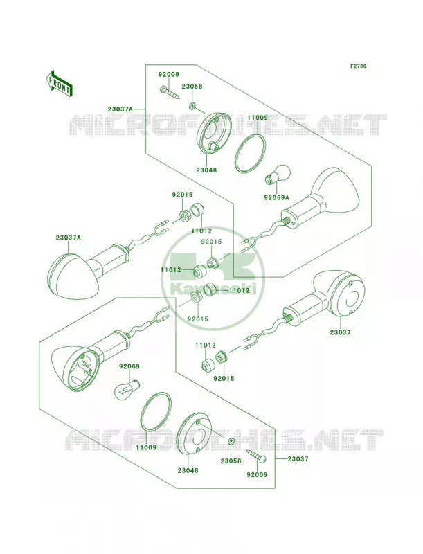 Turn Signals Kawasaki MOTOS 650 2000 W650  EJ650-A2