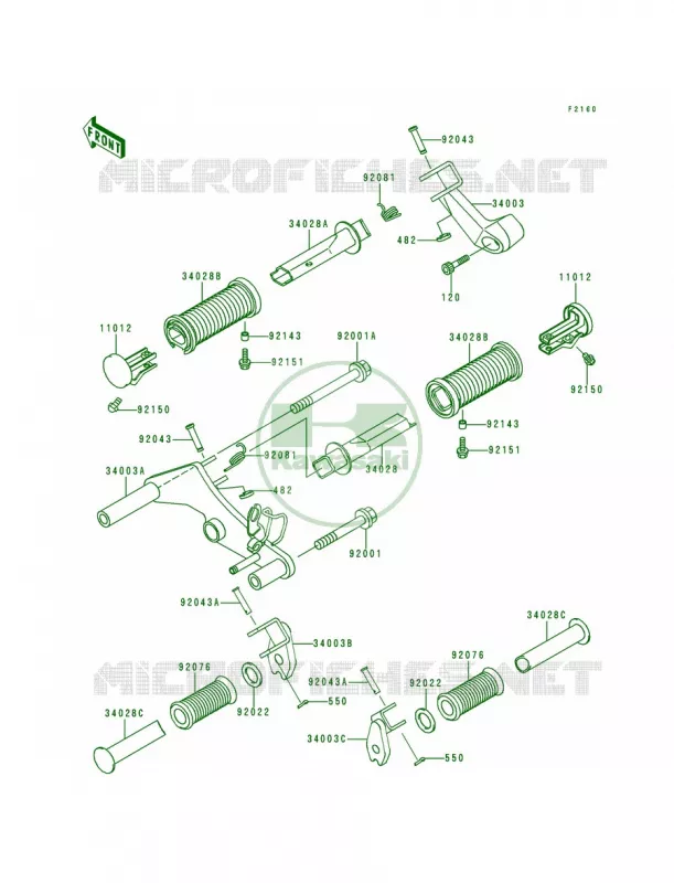 Footrests Kawasaki MOTOS 500 2000 Vulcan 500 LTD  EN500-C5
