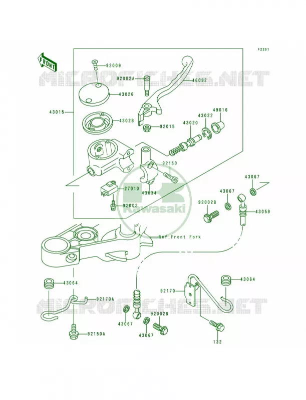 Front Master Cylinder Kawasaki MOTOS 500 2000 Vulcan 500 LTD  EN500-C5