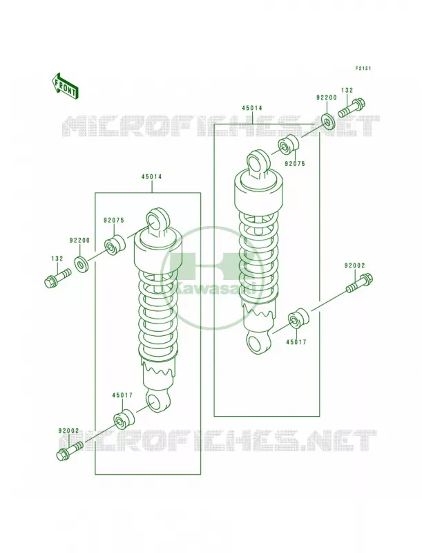 SuspensionShock Absorber Kawasaki MOTOS 500 2000 Vulcan 500 LTD  EN500-C5