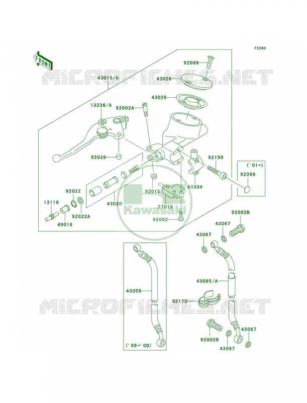 Clutch Master Cylinder Kawasaki MOTOS 1500 2000 Vulcan 1500 Classic  VN1500-E3