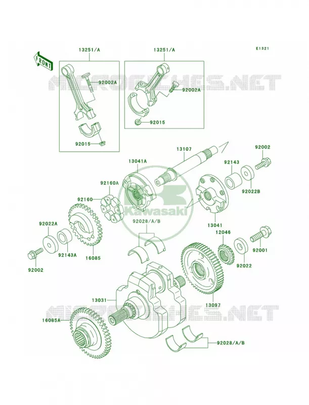 Crankshaft Kawasaki MOTOS 1500 2000 Vulcan 1500 Classic  VN1500-E3