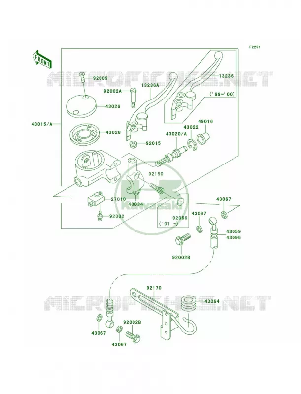Front Master Cylinder Kawasaki MOTOS 1500 2000 Vulcan 1500 Classic  VN1500-E3
