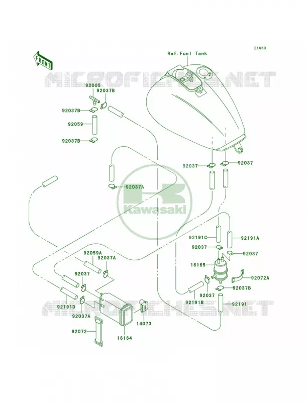 Fuel Evaporative SystemCA Kawasaki MOTOS 1500 2000 Vulcan 1500 Classic  VN1500-E3