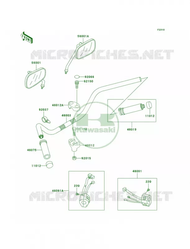 Handlebar Kawasaki MOTOS 1500 2000 Vulcan 1500 Drifter  VN1500-J2