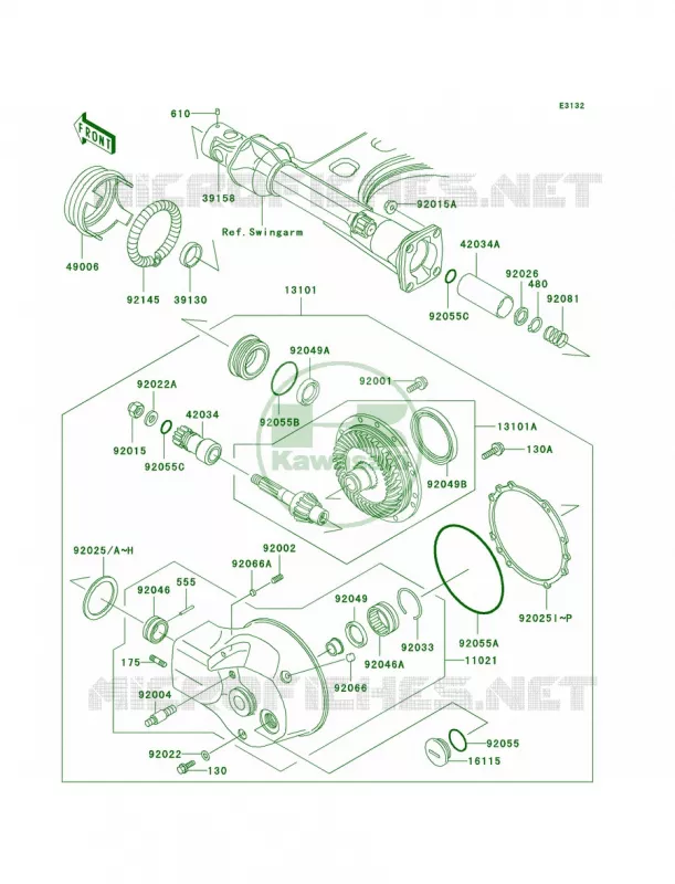 Drive ShaftFinal Gear Kawasaki MOTOS 1500 2000 Vulcan 1500 Classic Fi  VN1500-N1