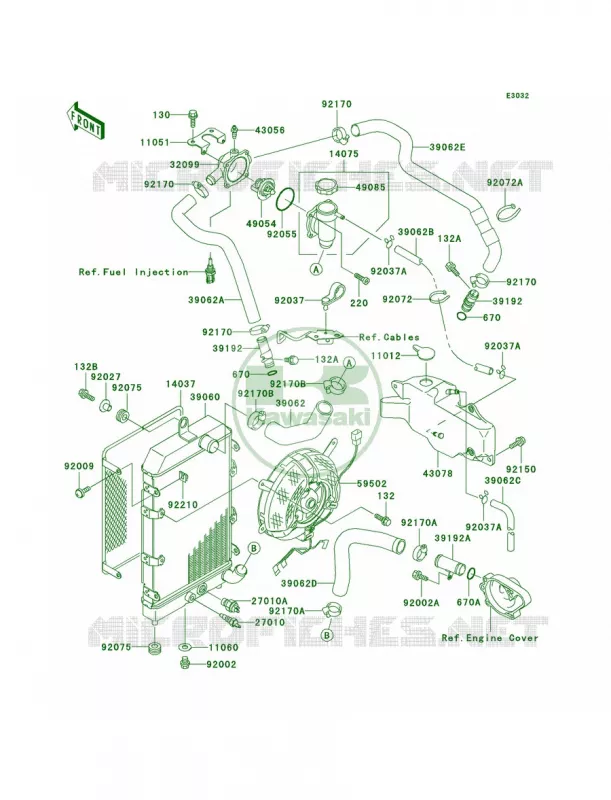 Radiator Kawasaki MOTOS 1500 2000 Vulcan 1500 Classic Fi  VN1500-N1
