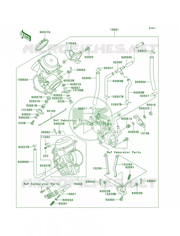 Carburetor Kawasaki MOTOS 750 2000 Vulcan 750  VN750-A16