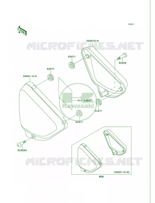 Side Covers Kawasaki MOTOS 750 2000 Vulcan 750  VN750-A16
