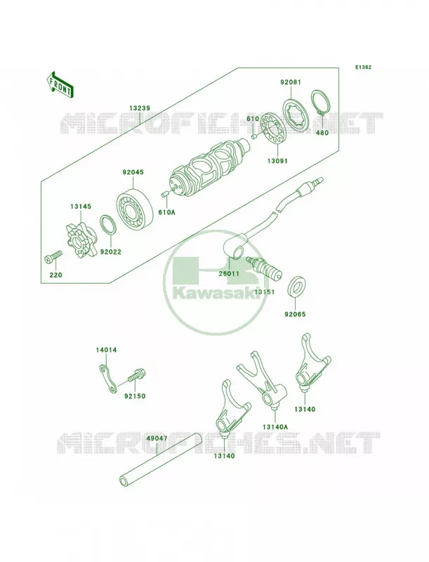 Gear Change DrumShift Forks Kawasaki MOTOS 800 2000 Vulcan 800  VN800-A6