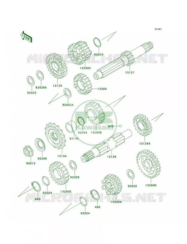 Transmission Kawasaki MOTOS 800 2000 Vulcan 800  VN800-A6
