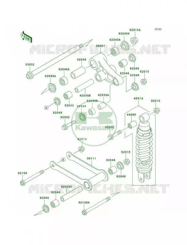 SuspensionShock Absorber Kawasaki MOTOS 800 2000 Vulcan 800 Classic  VN800-B5