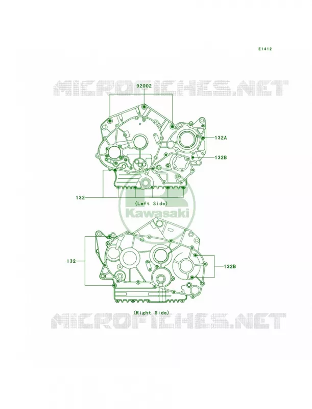 Crankcase Bolt Pattern Kawasaki MOTOS 800 2000 Vulcan 800 Drifter  VN800-C2