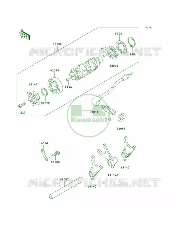 Gear Change DrumShift Forks Kawasaki MOTOS 800 2000 Vulcan 800 Drifter  VN800-C2