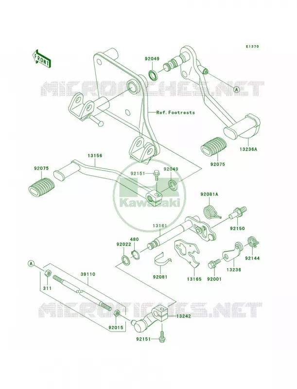 Gear Change Mechanism Kawasaki MOTOS 800 2000 Vulcan 800 Drifter  VN800-C2