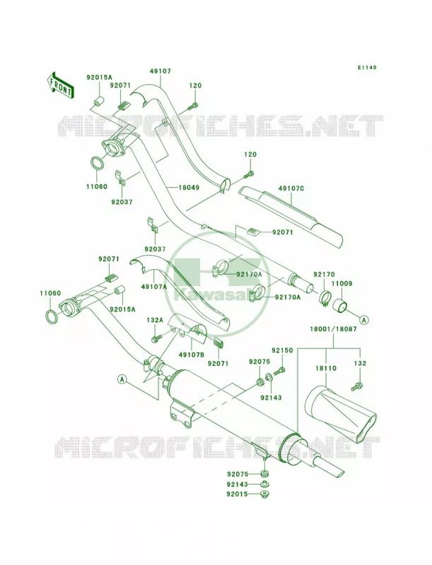 Mufflers Kawasaki MOTOS 800 2000 Vulcan 800 Drifter  VN800-C2