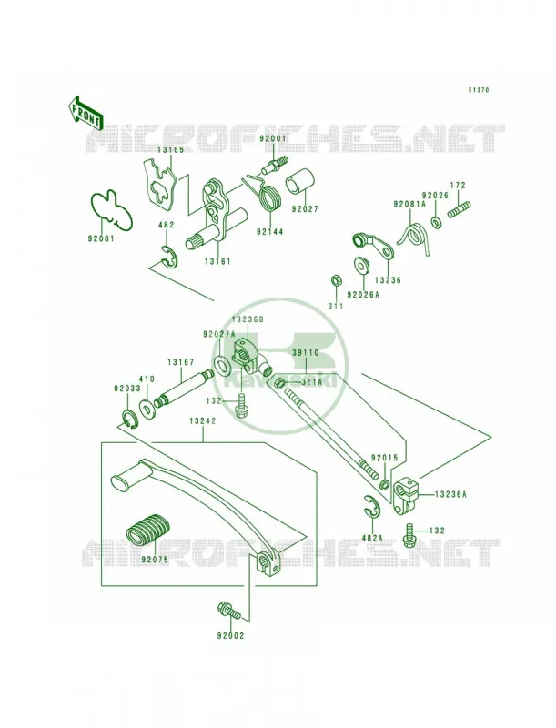 Gear Change Mechanism Kawasaki MOTOS 500 1999 Vulcan 500 LTD  EN500-C4