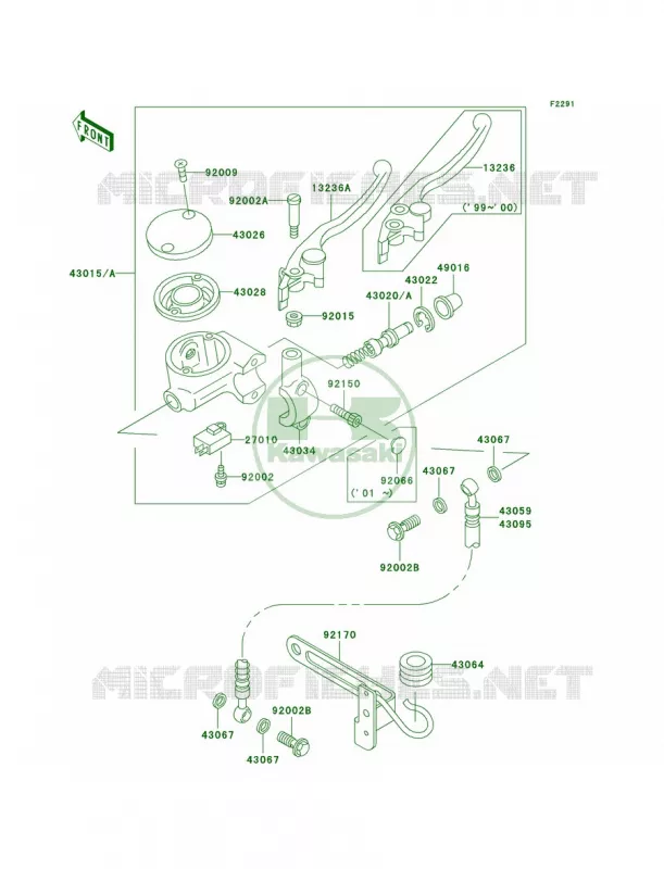 Front Master Cylinder Kawasaki MOTOS 1500 1999 Vulcan 1500 Classic  VN1500-E2