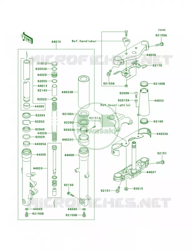 Front Fork Kawasaki MOTOS 800 1999 Vulcan 800 Drifter  VN800-C1