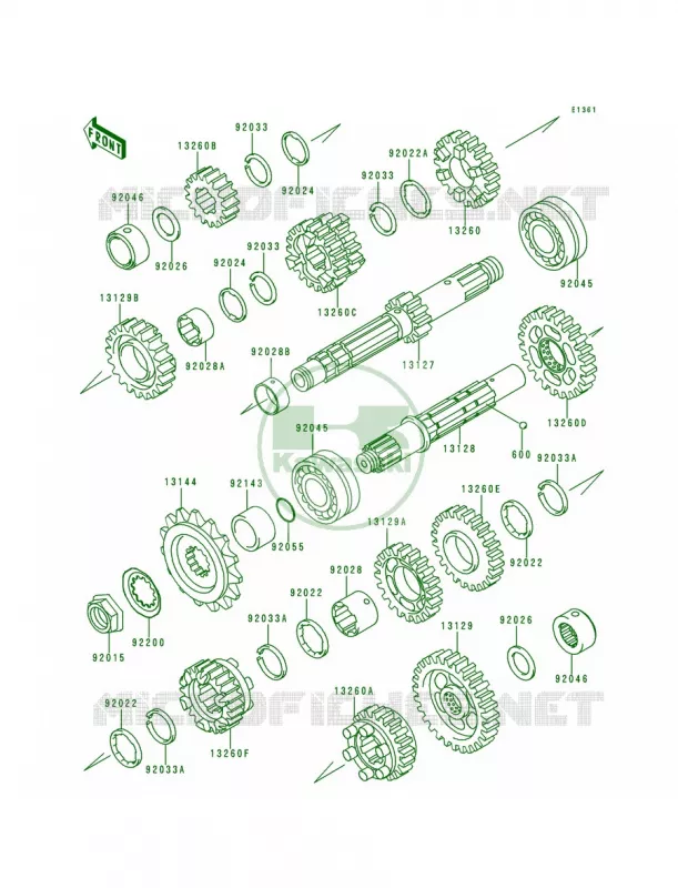 Transmission Kawasaki MOTOS 500 1998 Vulcan 500 LTD  EN500-C3