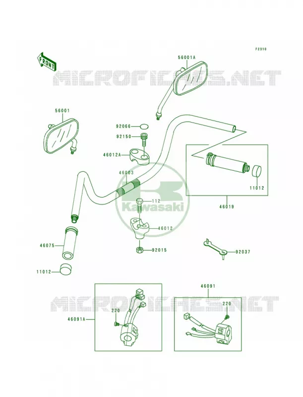 Handlebar Kawasaki MOTOS 1500 1998 Vulcan 1500 Classic  VN1500-E1