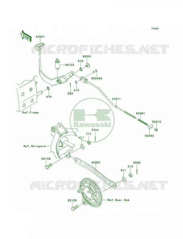 Brake Pedal Kawasaki MOTOS 110 2014 KLX110  KLX110CEF