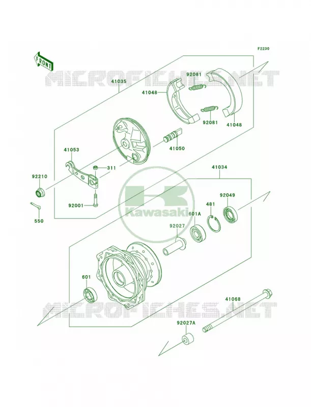 Front Hub Kawasaki MOTOS 110 2014 KLX110  KLX110CEF