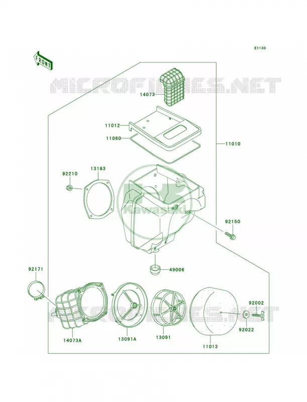 Air Cleaner Kawasaki MOTOS 200 2004 KDX200  KDX200-H10