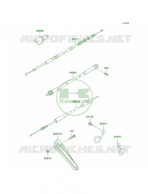 Cables Kawasaki MOTOS 200 2004 KDX200  KDX200-H10