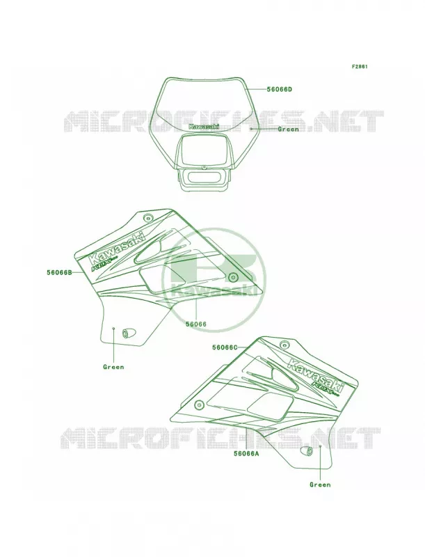DecalsH10 Kawasaki MOTOS 200 2004 KDX200  KDX200-H10