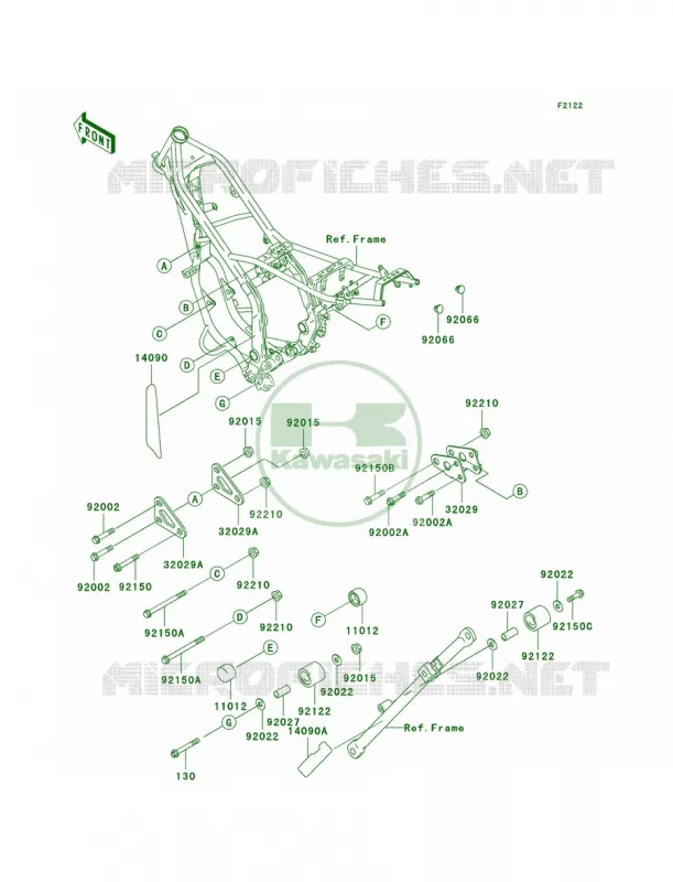 Engine Mount Kawasaki MOTOS 200 2004 KDX200  KDX200-H10