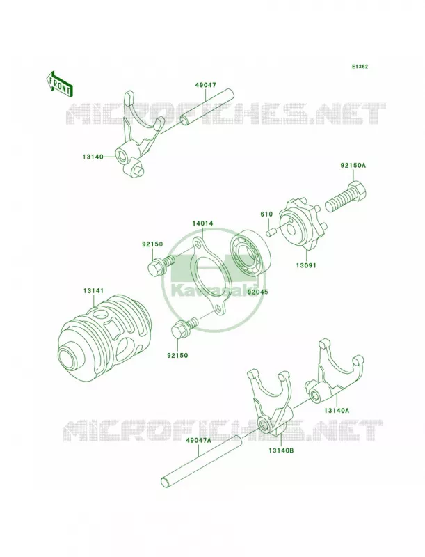 Gear Change DrumShift Forks Kawasaki MOTOS 200 2004 KDX200  KDX200-H10