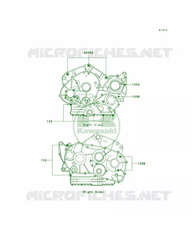 Crankcase Bolt Pattern Kawasaki MOTOS 800 1998 Vulcan 800 Classic  VN800-B3
