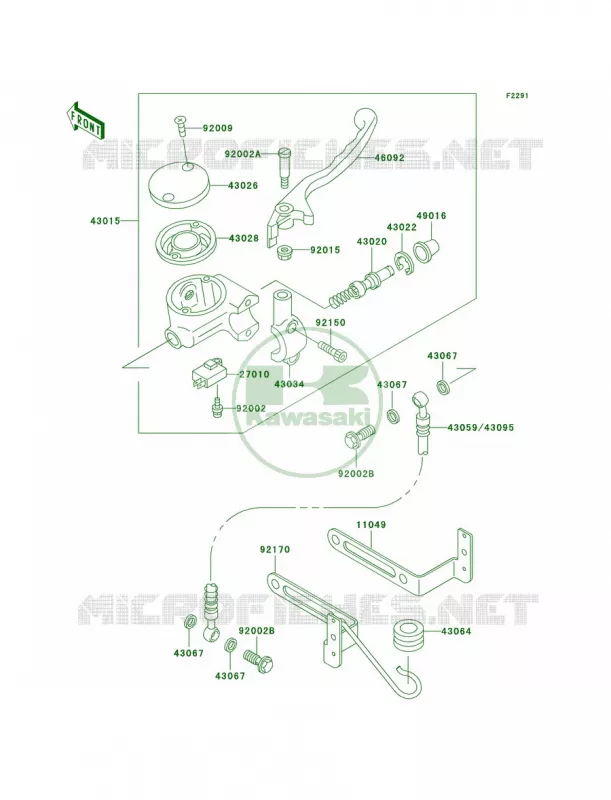 Front Master Cylinder Kawasaki MOTOS 800 1998 Vulcan 800 Classic  VN800-B3